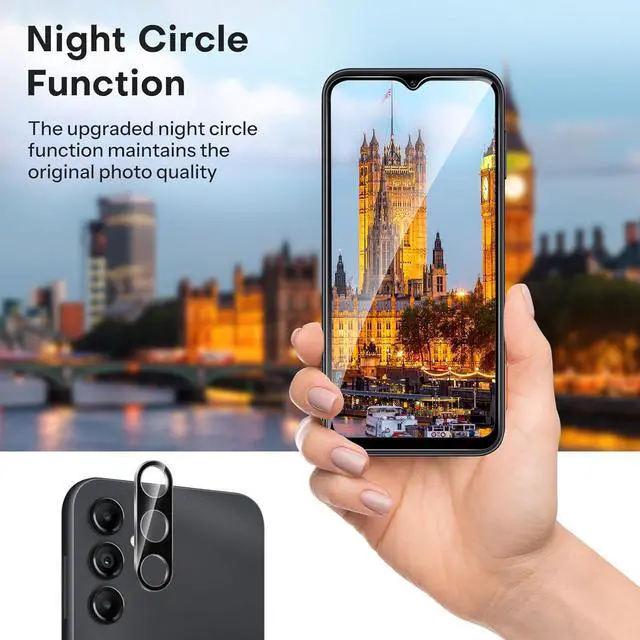 Alt view image 4 of 7 - OMOTON Screen Protector for Samsung Galaxy A14 5G, [3+2 Pack] for A14 screen protector & Camera Lens Protector, Case Friendly/Tempered Glass/Alignment Frame(6.6 Inch, 2023 Released)