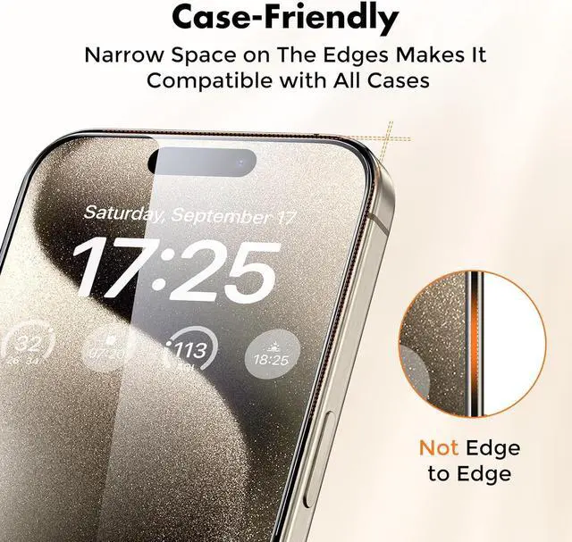 Alt view image 7 of 7 - UNBREAKcable Shatterproof Tempered Glass Screen Protector for iPhone 15 Pro [3-Pack] [Easy Installation Frame] [9H Hardness] [99.99% HD Clear][Bubble Free] for Apple 6.1