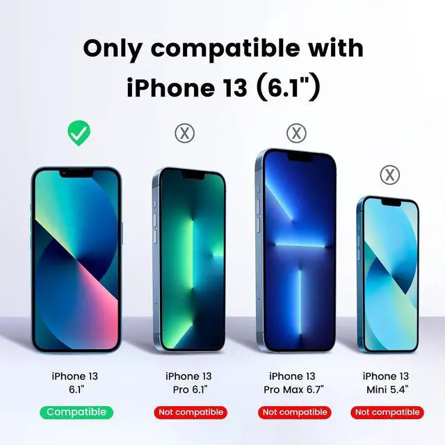Alt view image 2 of 6 - 4 Pack Screen Protector for iPhone 13[6.1 inches] With 2 Pack Camera Lens Protector, [Drop Protection] 9H Hardness Scratch Resistant Tempered Glass Film, Easy to install - HD Clear