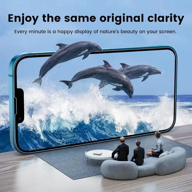 Alt view image 3 of 6 - 4 Pack Screen Protector for iPhone 13[6.1 inches] With 2 Pack Camera Lens Protector, [Drop Protection] 9H Hardness Scratch Resistant Tempered Glass Film, Easy to install - HD Clear