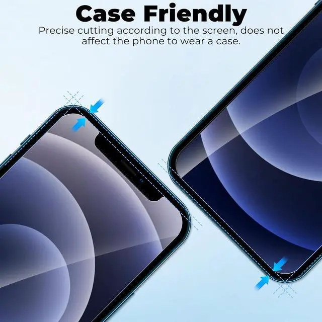 Alt view image 5 of 7 - [2 Pack] Privacy Screen Protector for iPhone 12/12 Pro 6.1 inch, Anti-Spy Screen Protector iPhone 12 / iPhone 12 Pro Tempered Glass Film Shatterproof Touch Sensitive Bubble Free
