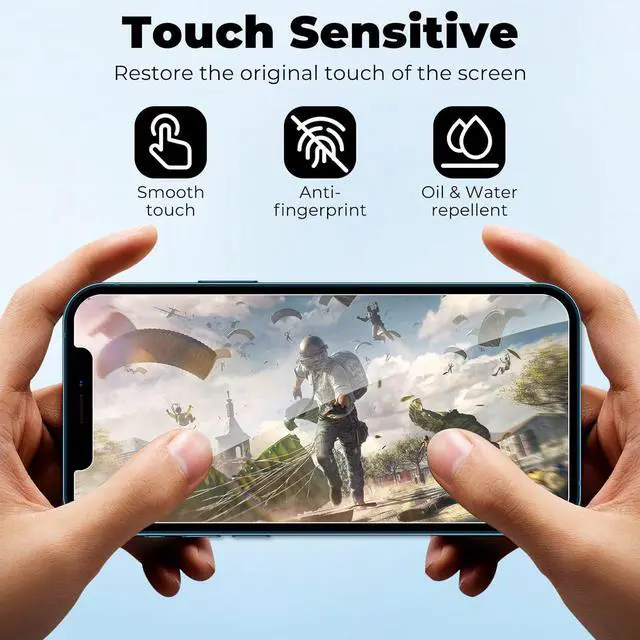 Alt view image 6 of 7 - [2 Pack] Privacy Screen Protector for iPhone 12/12 Pro 6.1 inch, Anti-Spy Screen Protector iPhone 12 / iPhone 12 Pro Tempered Glass Film Shatterproof Touch Sensitive Bubble Free