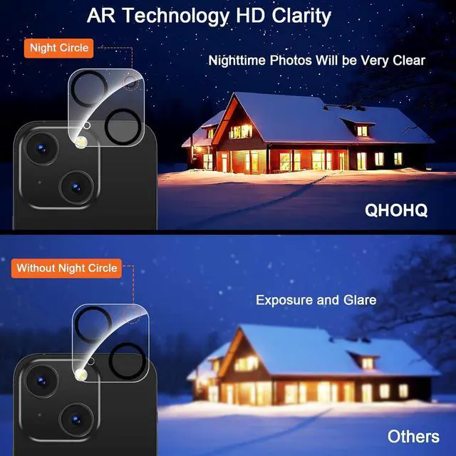 Alt view image 7 of 7 - QHOHQ 3 Pack Screen Protector for iPhone 15 [6.1 Inch] with 3 Pack Camera Lens Protector, Tempered Glass Film, HD Clear, 9H Hardness, No Bubbles, Case Friendly