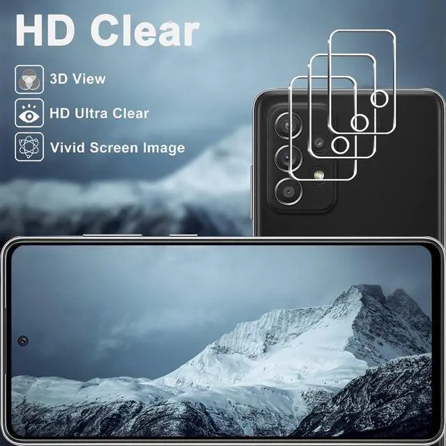 Alt view image 6 of 7 - [3+3 Pack] Galaxy A52 5G Screen Protector + Camera Lens Protector, 9H Tempered Glass Film, Scratch Resistan, Easy Installation, Bubble Free, HD Screen Protector for Samsung Galaxy A52 5G/4G/A52s 5G