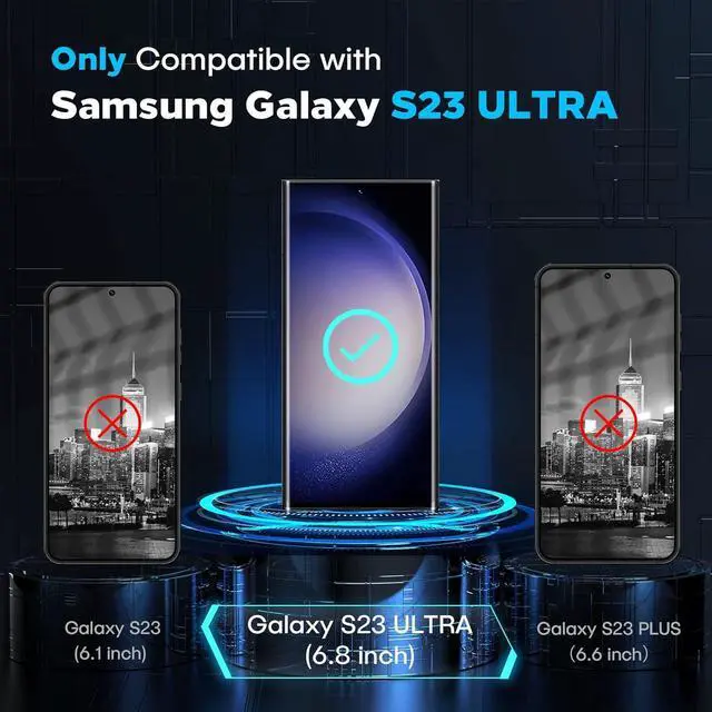 Alt view image 2 of 7 - 3D Curved Tempered Glass for  Galaxy S23 Ultra Screen Protector 9H Glass for S23 Ultra 5G Scratch Proof Easy Installation Frame Bubble Free Case Friendly [3 Pack]