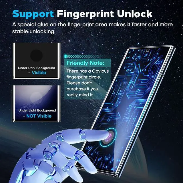 Alt view image 3 of 7 - 3D Curved Tempered Glass for  Galaxy S23 Ultra Screen Protector 9H Glass for S23 Ultra 5G Scratch Proof Easy Installation Frame Bubble Free Case Friendly [3 Pack]