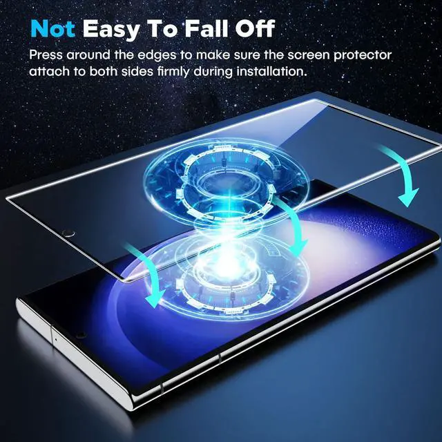 Alt view image 7 of 7 - 3D Curved Tempered Glass for  Galaxy S23 Ultra Screen Protector 9H Glass for S23 Ultra 5G Scratch Proof Easy Installation Frame Bubble Free Case Friendly [3 Pack]