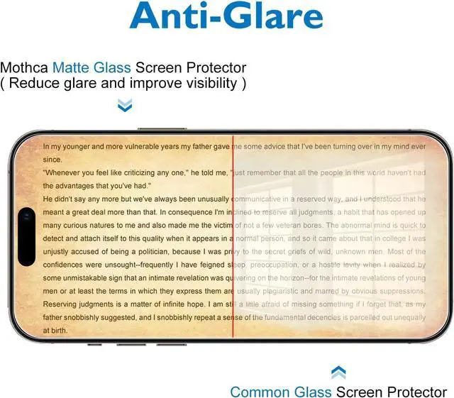 Alt view image 6 of 7 - 2 Pack Matte Glass Screen Protector for iPhone 15 Pro [6.1 inch] + 2 Pack Camera Lens Protector Anti-Glare & Anti-Fingerprint Case Friendly Tempered Glass Film Bubble Free Smooth as Silk