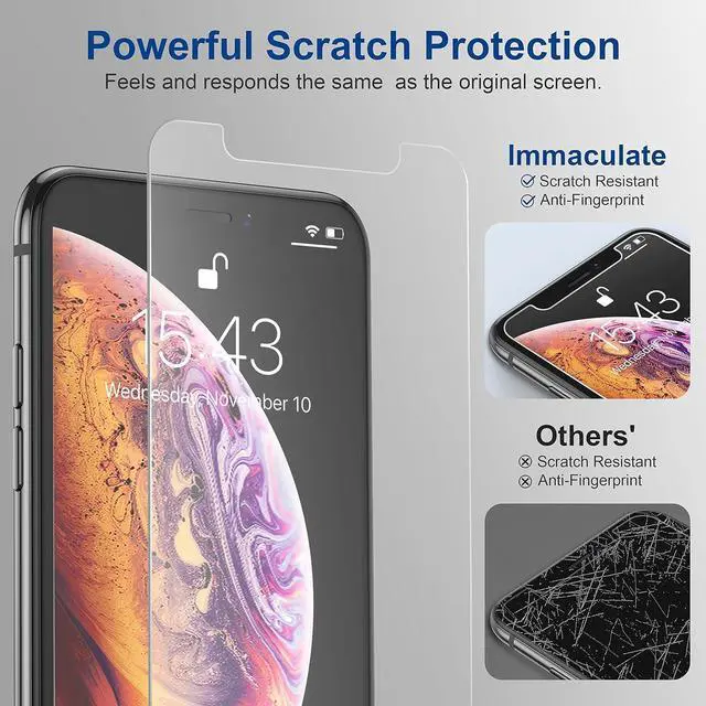 Alt view image 3 of 3 - ImpactStrong Shatterproof Tempered Glass Screen Protector for iPhone 11 Pro Max/iPhone XS Max [Easy Installation Frame] [Bubble Free] [9H Hardness] [Full Coverage] Case Friendly, 6.5 Inch (3-Pack)