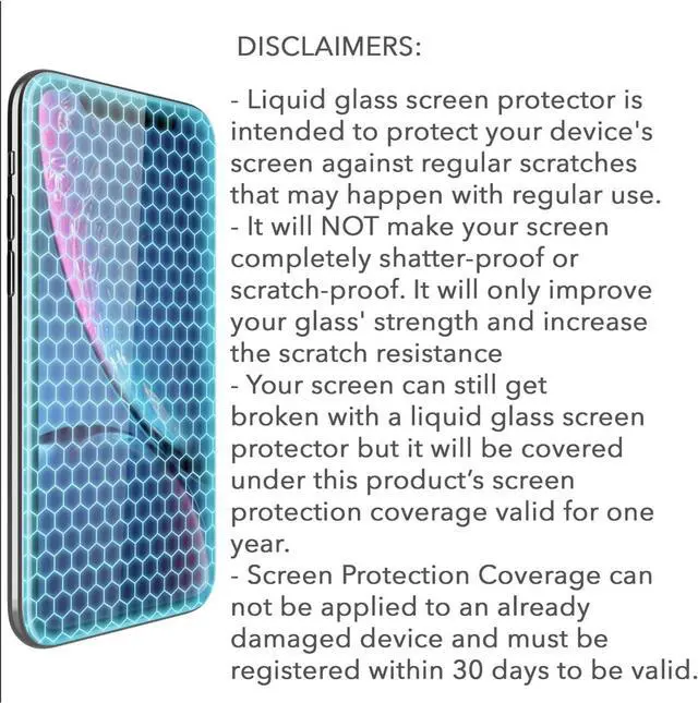 Alt view image 6 of 7 - LUVVITT Liquid Glass Screen Protector With $250 Screen Protection - Scratch Resistant Wipe On Coating for All Smartphones Tablets Smartwatches - Universal