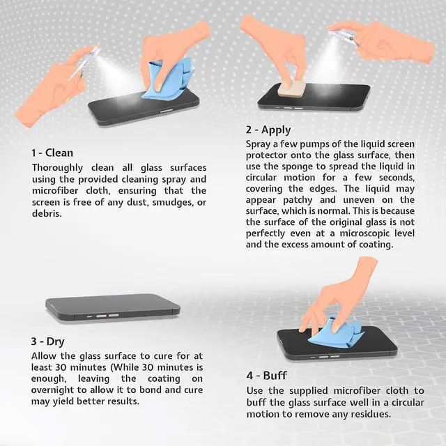 Alt view image 4 of 6 - ProofTech SPRAY ON Liquid Glass Screen Protector for up to 10 Devices - Wipe On Scratch and Crack Resistant Nano Protection for All Phones Tablets Smart Watches Universal