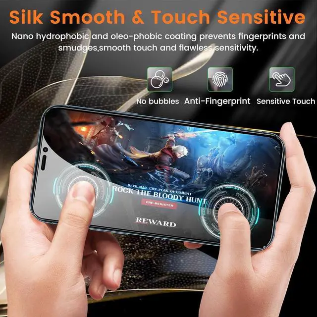 Alt view image 7 of 7 - [3+3 Pack Privacy Screen Protector for iPhone 12 Pro Max 6.7-Inch with 3 Pack Camera Lens Protector, Anti Spy Tempered Glass Film 9H Hardness Bubble Free Case Friendly