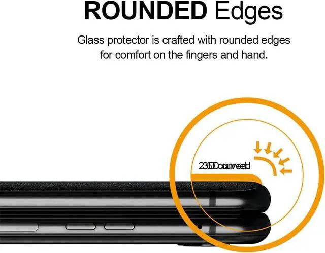 Alt view image 3 of 4 - Supershieldz (2 Pack) Designed for Motorola Razr+ / Plus (2023) (Front Screen Only) Tempered Glass Screen Protector, 3D Curved Glass, Anti Scratch, Bubble Free (Black)