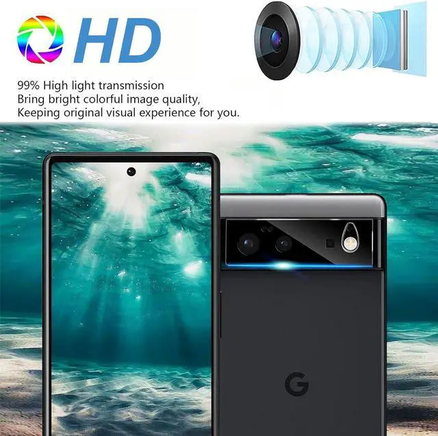 Alt view image 6 of 7 - letosan [3+3 Pack] Glass Screen Protector for Google Pixel 6 5G, 9H Tempered Glass, Ultrasonic Fingerprint Compatible,HD Clear Case Friendly for Google Pixel 6 Glass Screen Protector