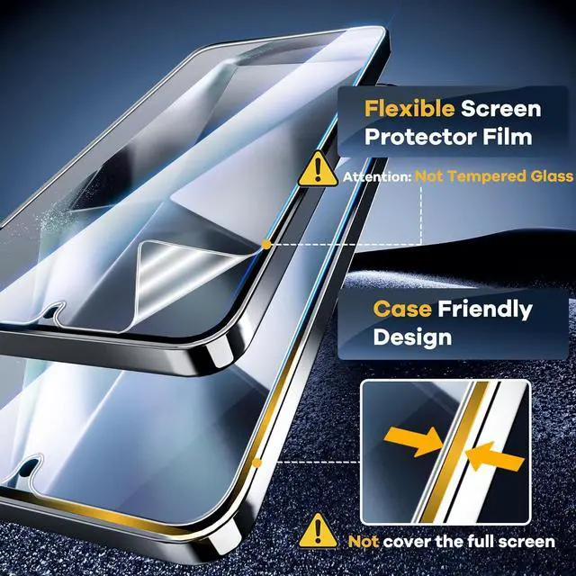 Alt view image 4 of 6 - AACL [4-Pack] for Samsung Galaxy S24 Screen Protector 5G [Not Glass] - Film for S24 Screen Protector [7H Hybrid][Fingerprint Compatible][Alignment Tool]
