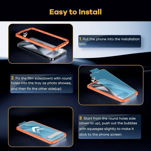 Alt view image 5 of 6 - AACL [4-Pack] for Samsung Galaxy S24 Screen Protector 5G [Not Glass] - Film for S24 Screen Protector [7H Hybrid][Fingerprint Compatible][Alignment Tool]