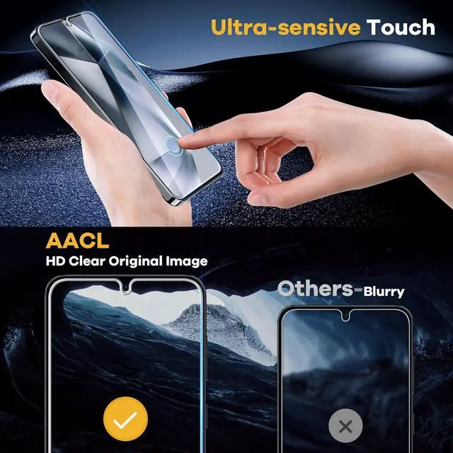 Alt view image 6 of 6 - AACL [4-Pack] for Samsung Galaxy S24 Screen Protector 5G [Not Glass] - Film for S24 Screen Protector [7H Hybrid][Fingerprint Compatible][Alignment Tool]