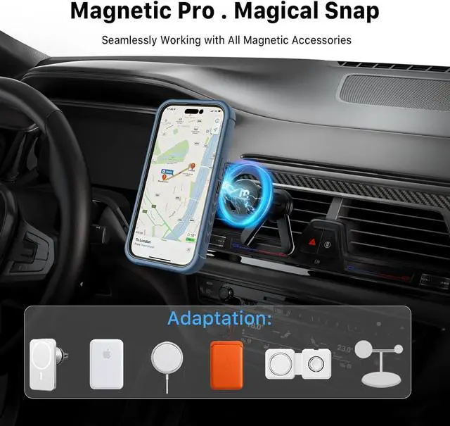 Alt view image 3 of 7 - MYBAT PRO Maverick Series iPhone 15 Pro Max Case with Belt Clip Holster,with Screen Protector,Anti-Drop,Shockproof,with 360°Rotating Kickstand,Heavy Duty Protection Blue