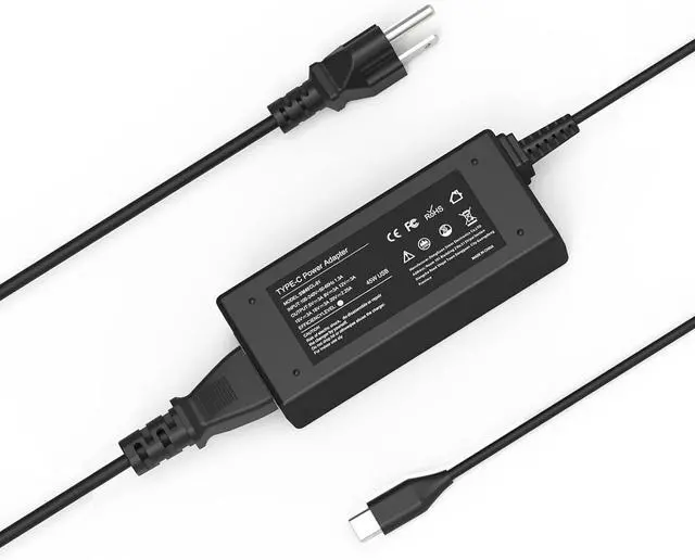 Main image of Universal 45W Type C USB C Chromebook Charger Laptop Replacement for Lenovo 500e 300e 100e 2nd Gen C330 C340 S330 S340 Flex 3, Acer HP Samsung Google Asus Dell Chromebook Charger, Power Cord Adapter