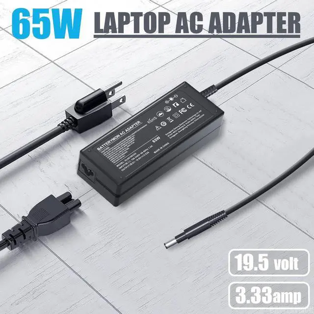 Alt view image 5 of 6 - 19.5V 3.33A 65W AC Adapter Compatible with HP Pavilion Touchsmart 14-b109wm 14-b120dx 14-173cl 15-b129wm 15-b142dx 15-b143cl 15-b152nr 14-b 15-b Sleekbook 693715-001 677770-001 613149-001 Laptop