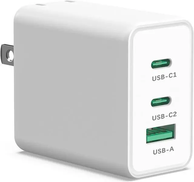 Main image of USB C Charger 65W GaN Fast Charging, PPS 3-Port Fast Compact Foldable USB-C Wall Charger Compatible with MacBook Pro/Air, iPad Pro, Galaxy S23/S22, iPhone 15/14, Dell XPS, Laptop
