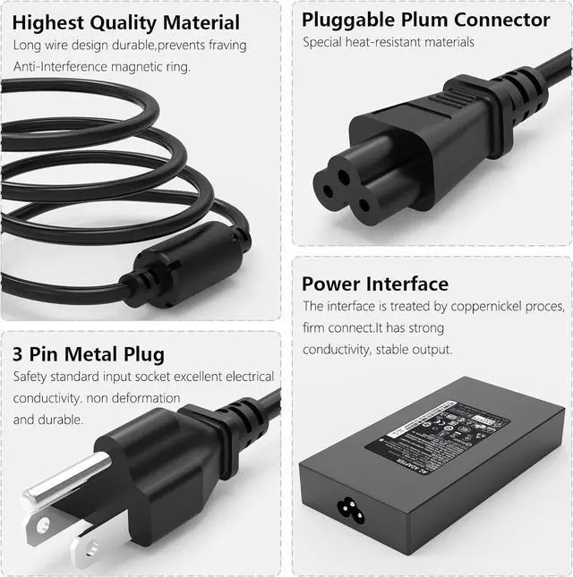 Alt view image 3 of 7 - 180W Predator Charger for Original  Predator Helios 300 PH315-51 PH315-52 PH315-53 PH315-54 PH317-51 G3-571 G3-572 Nitro 5 ADP-180MB K Gaming Laptop