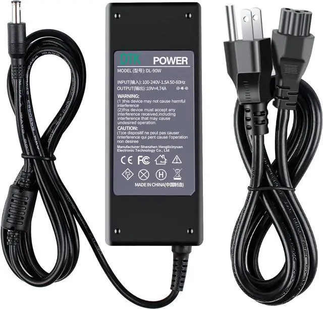 Main image of DTK 19V 4.74A 90W Ac Adapter for Samsung Laptop Computer Charger/Notebook PC Power Cord Supply Source Plug (19V 3.16A 60W Compatible) Connector Tip Size: 5.5x3mm with Pins Inside