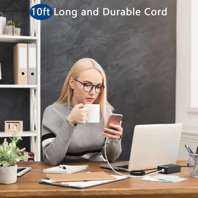 Alt view image 4 of 7 - Surface Pro Laptop Charger 65W Compatible with Microsoft Surface Charger, Surface Pro 10,9,8,7+,7,6,5,4,3,X, Windows Surface Laptop 6,5,4,3,2,1,Surface Book Go Tablet,Support 44W,36W,8FT Cord