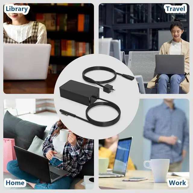 Alt view image 7 of 7 - Surface Pro Laptop Charger 65W Compatible with Microsoft Surface Charger, Surface Pro 10,9,8,7+,7,6,5,4,3,X, Windows Surface Laptop 6,5,4,3,2,1,Surface Book Go Tablet,Support 44W,36W,8FT Cord