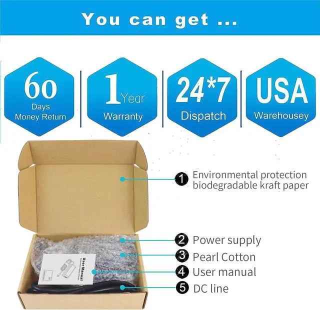Alt view image 6 of 7 - 45W 19.5V 2.31A Charger Compatible for HP 14 Laptop 14-dq0040nr, Pavilion, Stream, Envy, ProBook, EliteBook, Spectre, Notebook Computer AC Adapter Power Cord (4.5 x 3.0mm Smart Blue Tip)