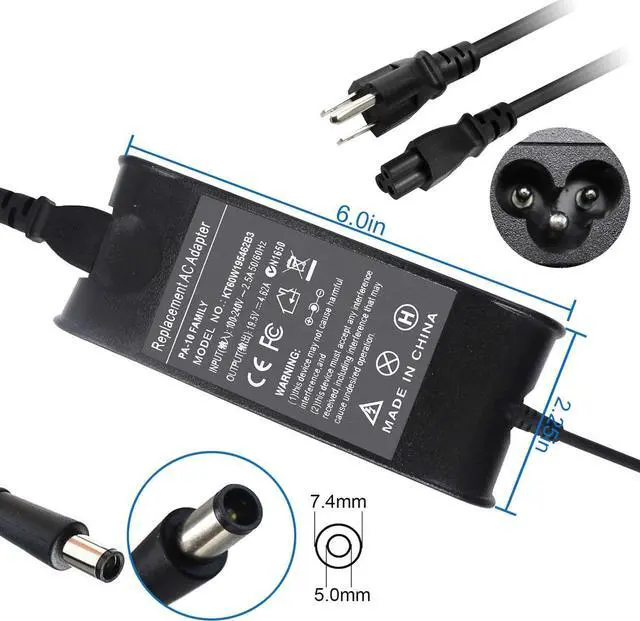 Alt view image 2 of 7 - 90W AC Adapter Charger for Dell Studio 1440 1555 1558 1569 1640 1645 1737 1747 1745 1749 Inspiron 14 15 17 14R 15R 17R 8500 8600 1520 1525 1570 1564 1750 1545 3543 3537 5720 7537 FA90PE1-00 PA-3E
