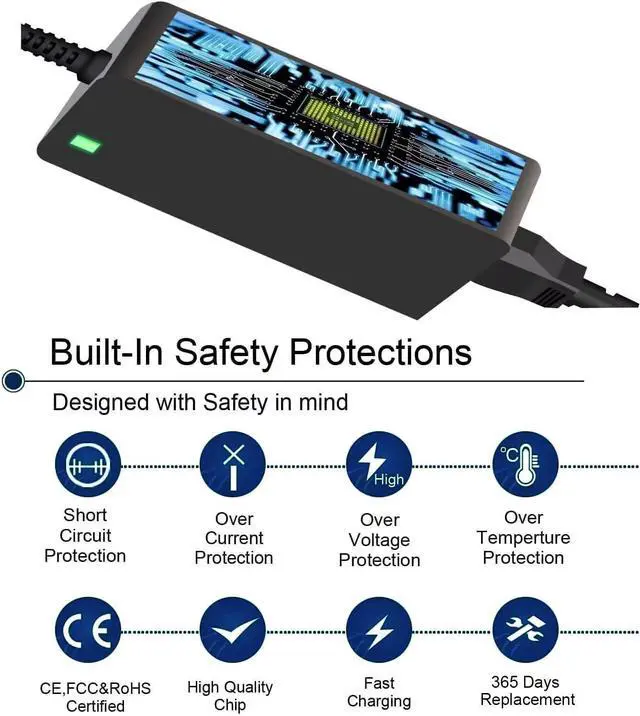 Alt view image 6 of 7 - 90W AC Adapter Charger for Dell Studio 1440 1555 1558 1569 1640 1645 1737 1747 1745 1749 Inspiron 14 15 17 14R 15R 17R 8500 8600 1520 1525 1570 1564 1750 1545 3543 3537 5720 7537 FA90PE1-00 PA-3E