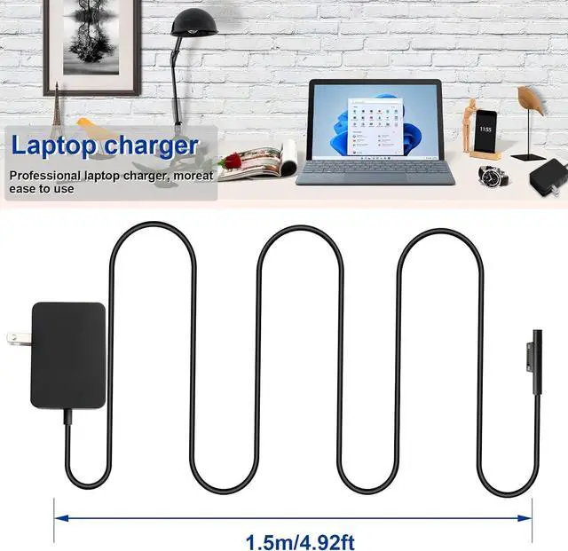 Alt view image 7 of 7 - Surface 24W 15V 1.6A Go Charger, Power Supply Adapter Compatible with Microsoft Surface Go/Go 2/Go 3/Surface Pro 4 Core m3/Surface Pro 3 Core m3 AC Power Adapter