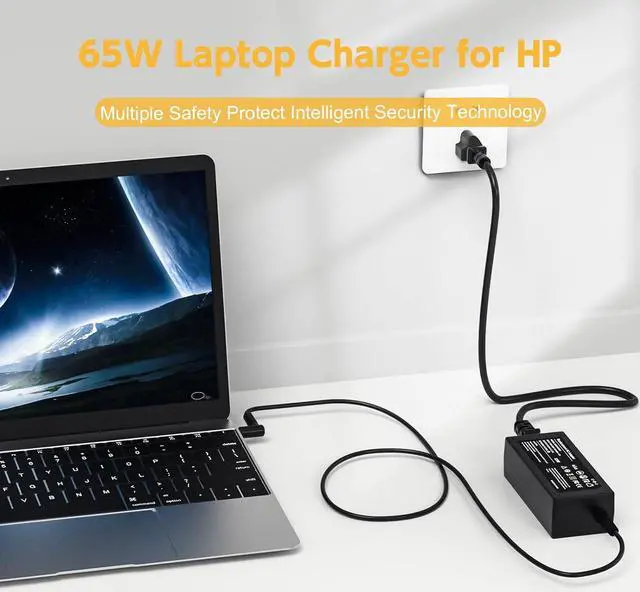 Alt view image 4 of 7 - 65W 45W Laptop Charger for HP Pavilion X360 11 13 15 17 M3, Pavilion Touchsmart, HP Stream 11 13 14, Adapter for HP EliteBook, ProBook, Envy Series Power Supply Cord (4.5x3.0mm Smart Blue Tip)