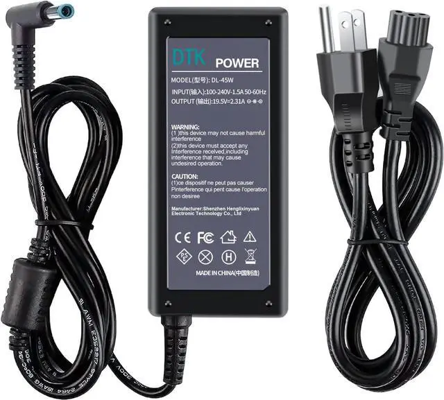 Main image of DTK 19.5V 2.31A 45W HP Ac Laptop Charger for Pavilion, Elitebook Folio, HP Stream Adapter for Notebook Computer PC Power Cord(Blue Tip : 4.5 X 3mm)