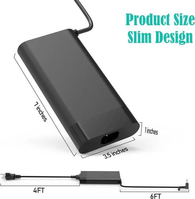 Alt view image 3 of 7 - 280W 20V 14A AC Charger Adapter for HP OMEN Gaming Laptop TPN-LA27 TPN-CA26 A280A011P PA-1281-08HT M94073-001 M94073-002 M95376-001 HP ZBook Fury G9 Laptop Power Supply Cord