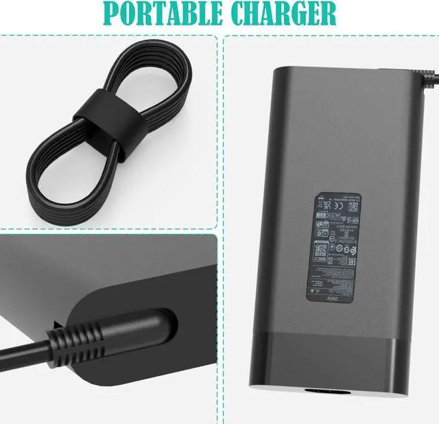 Alt view image 5 of 7 - 280W 20V 14A AC Charger Adapter for HP OMEN Gaming Laptop TPN-LA27 TPN-CA26 A280A011P PA-1281-08HT M94073-001 M94073-002 M95376-001 HP ZBook Fury G9 Laptop Power Supply Cord