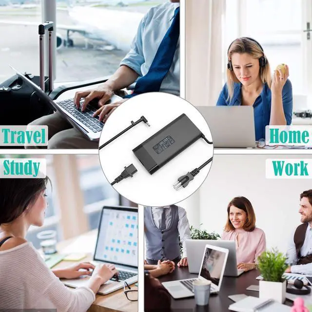 Alt view image 7 of 7 - 280W 20V 14A AC Charger Adapter for HP OMEN Gaming Laptop TPN-LA27 TPN-CA26 A280A011P PA-1281-08HT M94073-001 M94073-002 M95376-001 HP ZBook Fury G9 Laptop Power Supply Cord