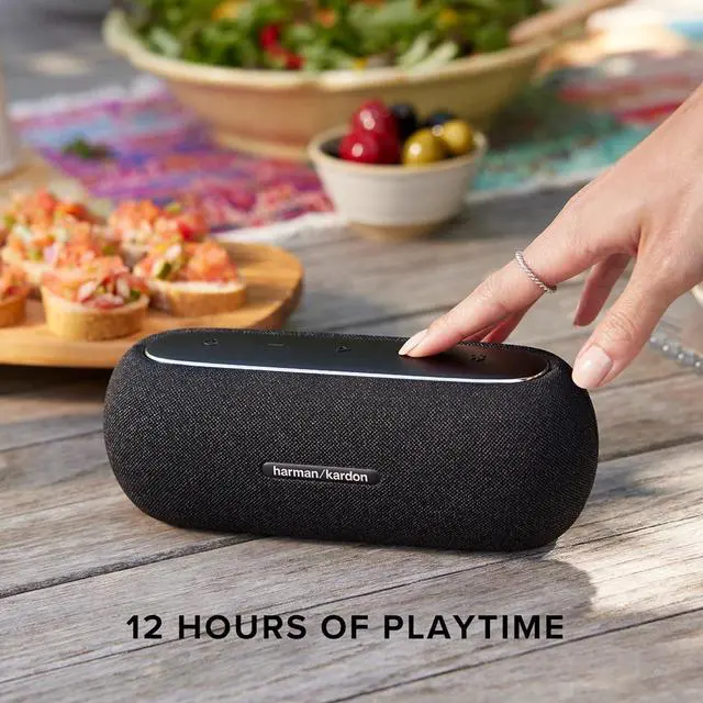 Alt view image 6 of 7 - Harman Kardon Luna Speaker - Portable Bluetooth Speaker, IP67 Waterproof and Dustproof with Built in Battery (Black)