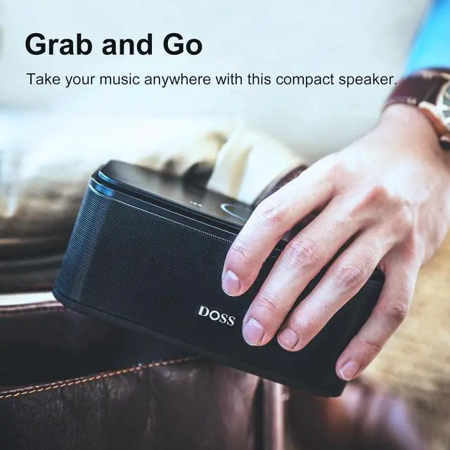 Alt view image 5 of 7 - DOSS SoundBox Touch Wireless Bluetooth Speaker with 12W HD Sound and Bass, IPX5 Waterproof, 20H Playtime, Handsfree, for Office, Home, Outdoor, Travel-Upgraded