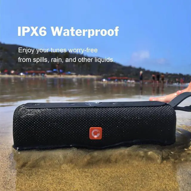 Alt view image 3 of 7 - DOSS E-Go II Bluetooth Speaker with 12W Superior Sound, Loud Bass, IPX6 Waterproof, Built-in Mic, 12H Playtime, for Pool, Beach, Outdoor, and Travel