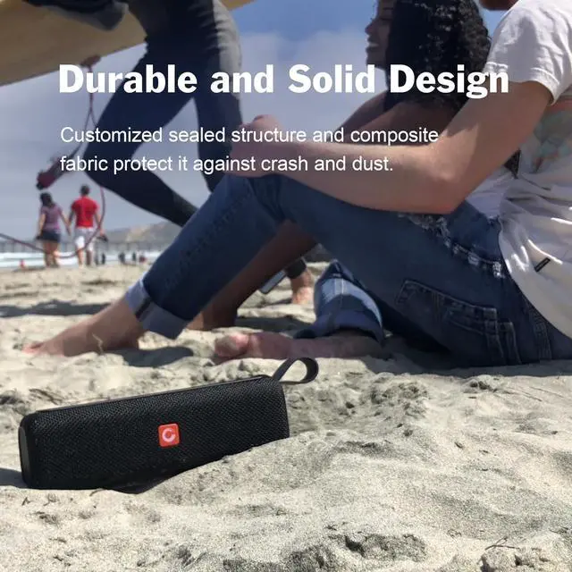 Alt view image 4 of 7 - DOSS E-Go II Bluetooth Speaker with 12W Superior Sound, Loud Bass, IPX6 Waterproof, Built-in Mic, 12H Playtime, for Pool, Beach, Outdoor, and Travel