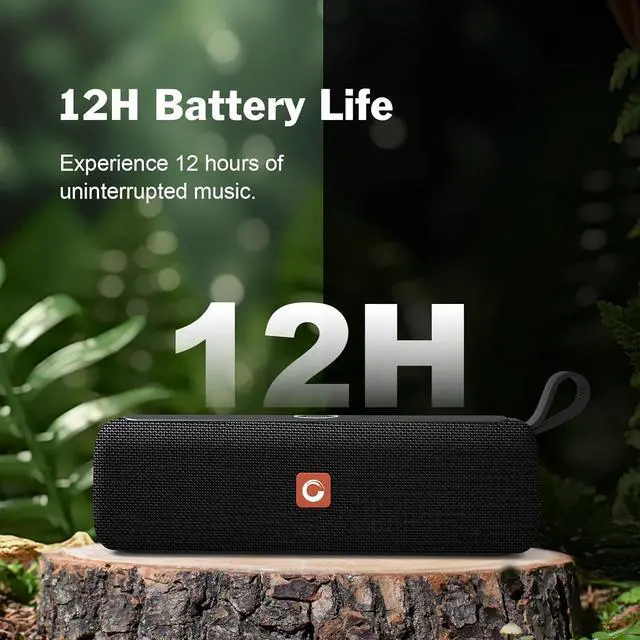 Alt view image 6 of 7 - DOSS E-Go II Bluetooth Speaker with 12W Superior Sound, Loud Bass, IPX6 Waterproof, Built-in Mic, 12H Playtime, for Pool, Beach, Outdoor, and Travel