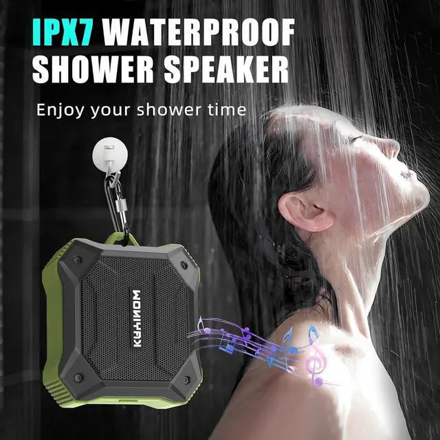 Alt view image 5 of 7 - 2 Pieces Waterproof Portable Bluetooth Shower Speaker,Hand Crank Emergency Radio Bluetooth Speaker Perfect for Home Outdoor Emergency