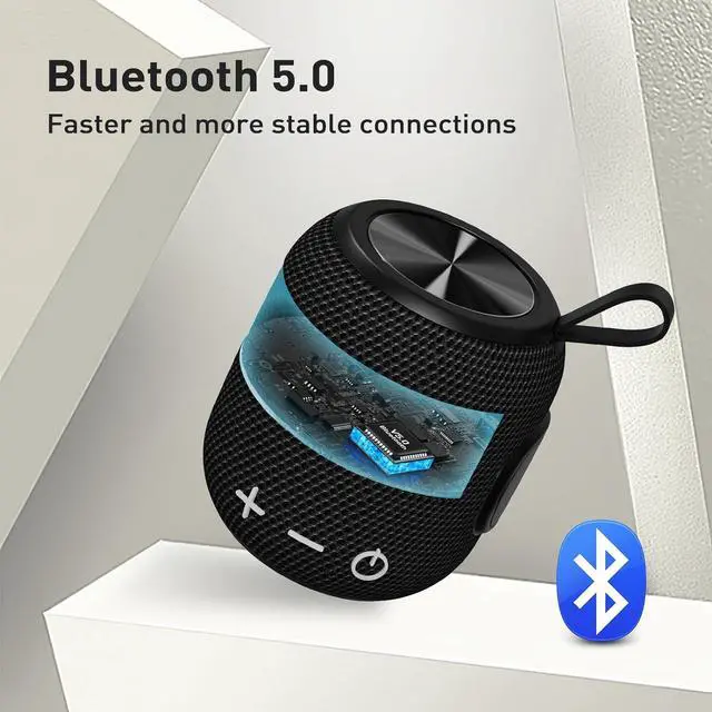 Alt view image 5 of 7 - Portable Bluetooth Speakers Wireless Mini Speaker Bluetooth 5.0, 360 HD Surround Sound Stereo, IPX7 Waterproof for Travel, Pool and Outdoor Shower Speaker