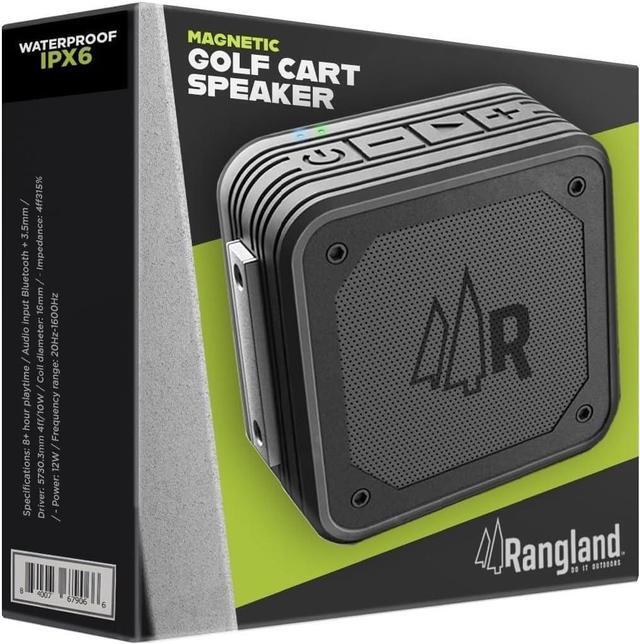 Main image of Magnetic Wireless Bluetooth Speaker for Golf Carts with Protective EVA Carrying Case (Waterproof IPX6) with Magnet Bar Mount - Portable for Travel, Job Sites and Golfing (1)