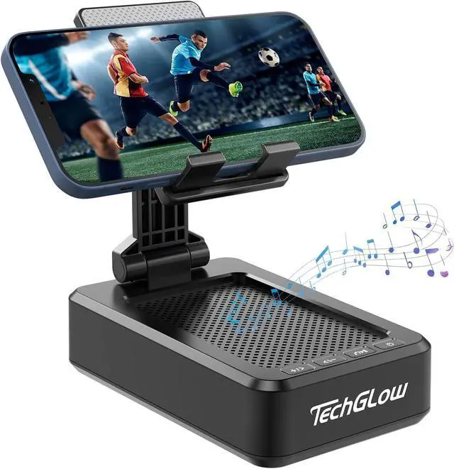 Main image of Gifts for Men Foldable Cellphone Stand with Bluetooth Speaker Wireless Speaker with Phone Holder Birthday Gift Idea for Man Woman Cool Gadget