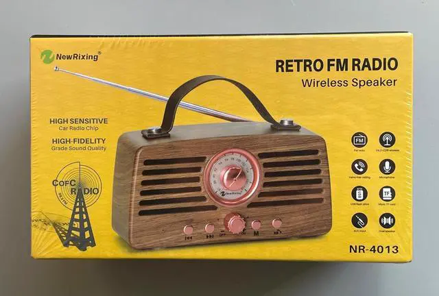 Alt view image 7 of 7 - Retro Bluetooth Speakers, Aurtec Portable Wireless Speaker Bluetooth 4.2 with Radio FM,Audio Home Outdoor Stereo Speaker with Powerful Sound and Subwoofer