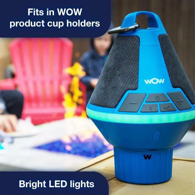 Alt view image 4 of 5 - WOW World of Watersports WOW-SOUND Speaker, Bluetooth, Waterproof, Shockproof, Floating Speaker, with Long Battery Life, LED Lights, and Cup Holder (BLUE)