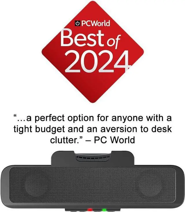 Alt view image 2 of 7 - Cyber Acoustics USB Speaker Bar (CA-2890)  Stereo USB Powered Speaker, Easily Clamps to Monitor, Convenient Controls